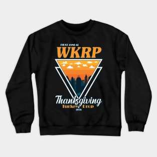 Thanksgiving Day First Annual WKRP Turkey Drop Triangle Vintage Cincinnati Silhouette Crewneck Sweatshirt